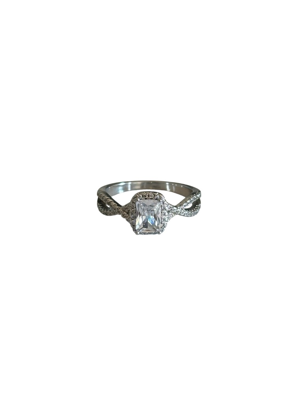 Emerald Cut Faux Diamond Ring
